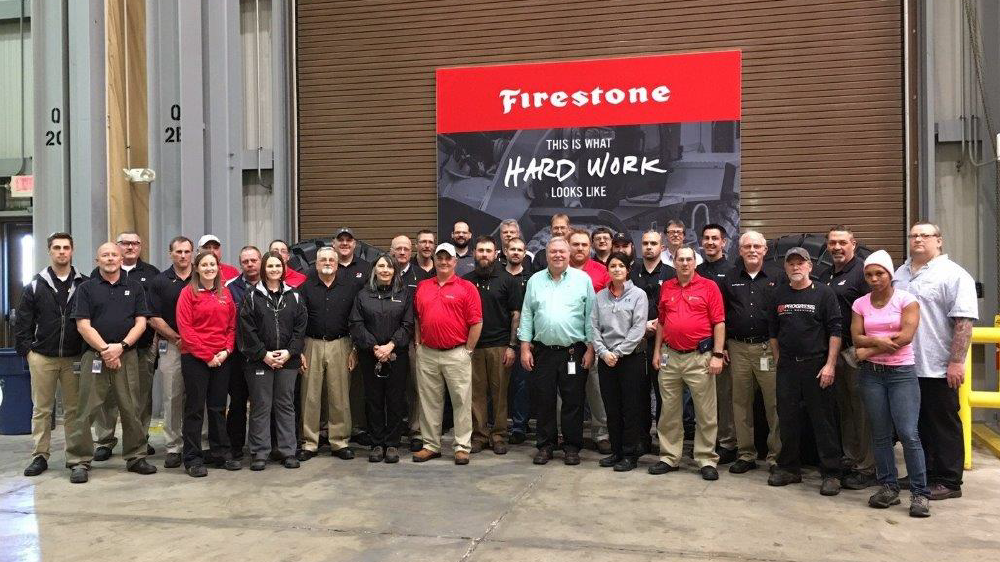 Bridgestone americas bloomington teammates accepting safety award